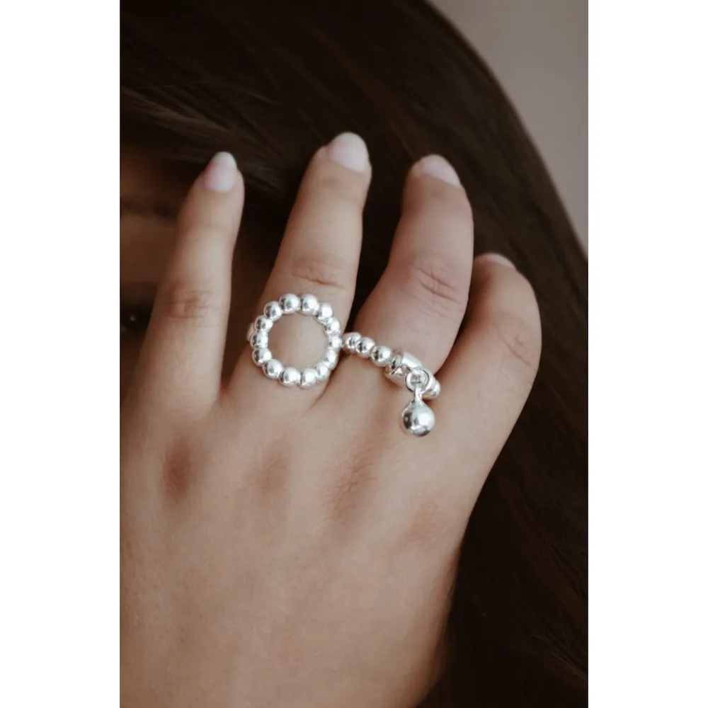 Secret de Cuir N°908 pack 13 bagues perles argenté