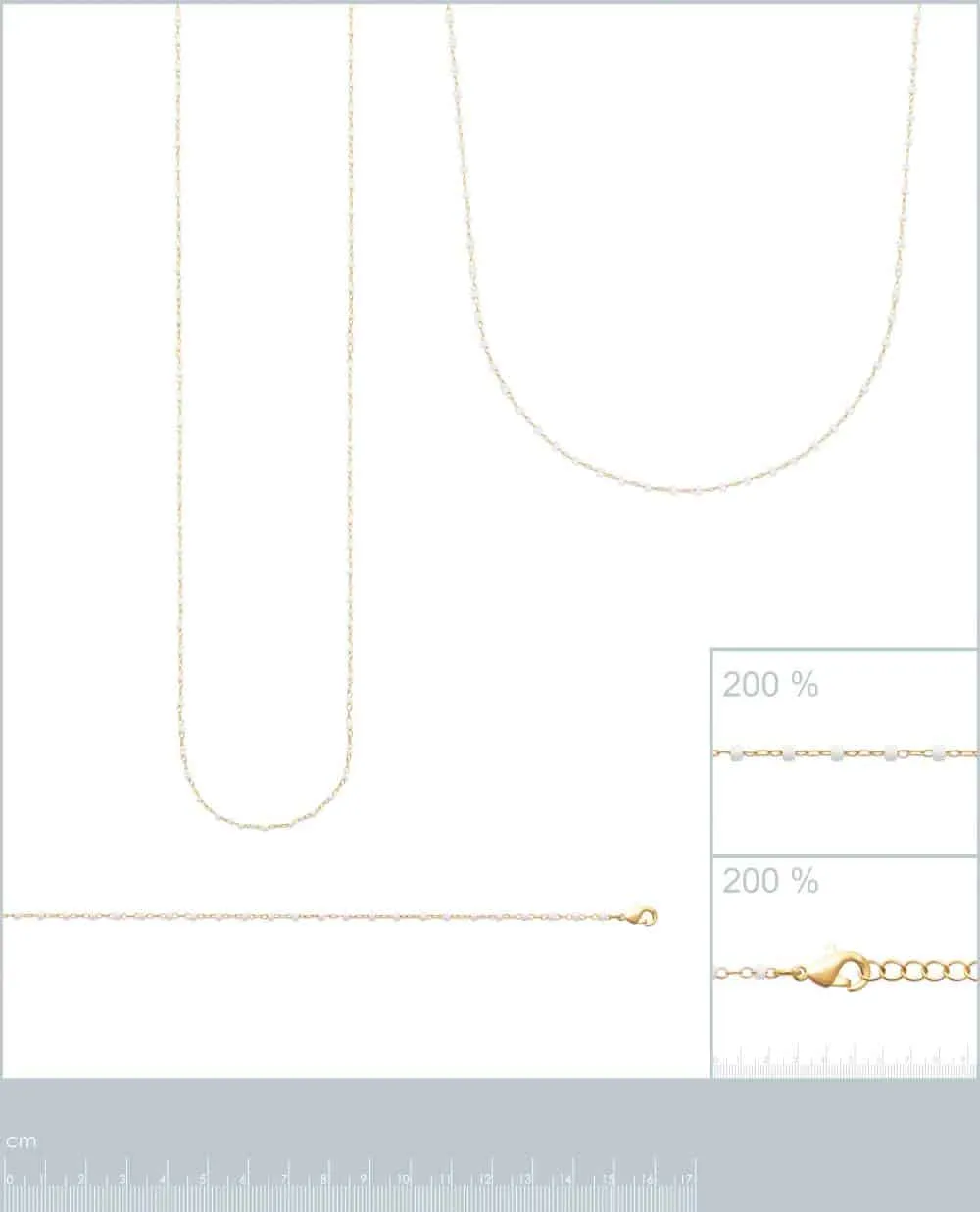 Oriana France perles miyuki collier blanc plaqué or