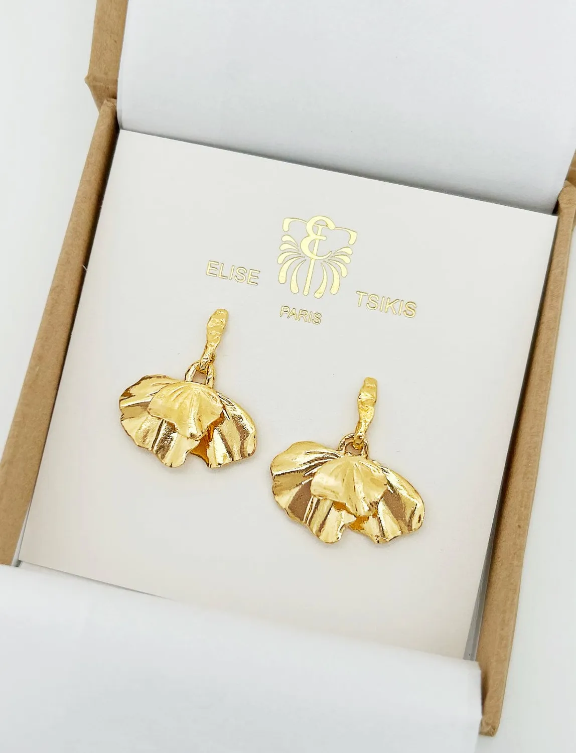 Elise Tsikis Syvota boucles d’oreilles dorées