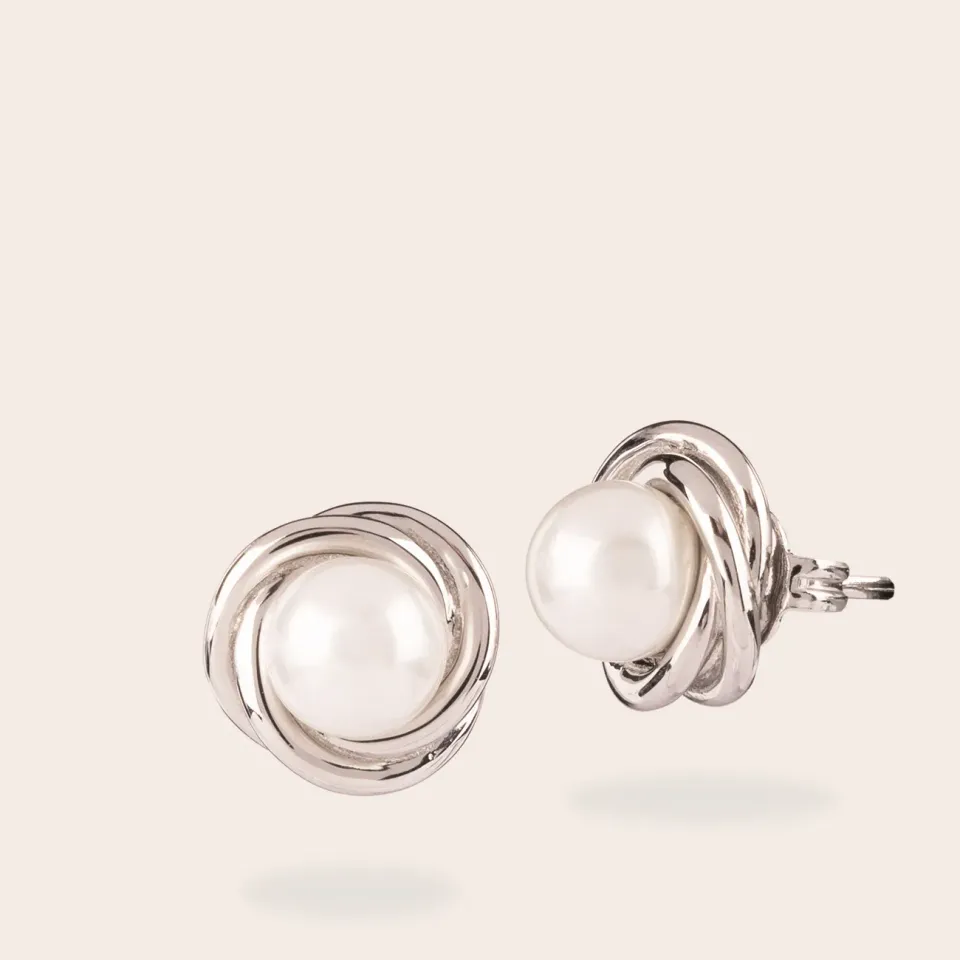 Ultima Edizione intreccio perle boucles nacre blanche