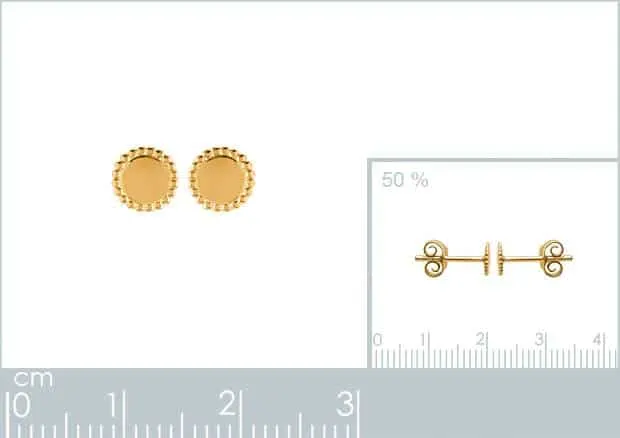 Oriana France pastilles bordure perlée boucles d’oreilles plaqué or