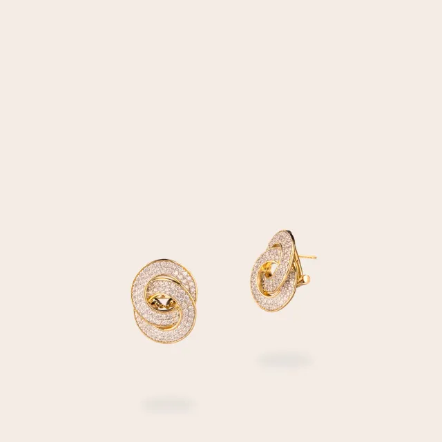 Ultima Edizione double cercle boucles zircons blancs