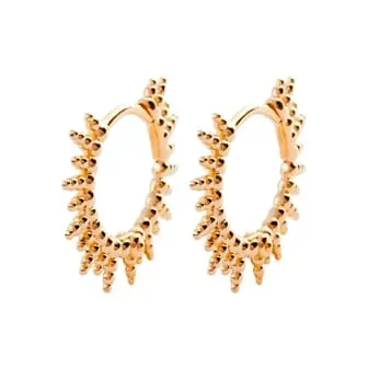 Oriana France soleil perlé boucles d’oreilles créoles doré
