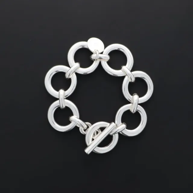 Secret de Cuir N°116 bracelet 7 bouées plaqué argent