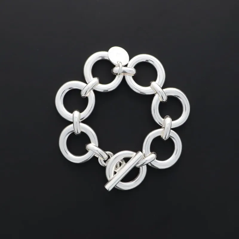 Secret de Cuir N°116 bracelet 7 bouées plaqué argent