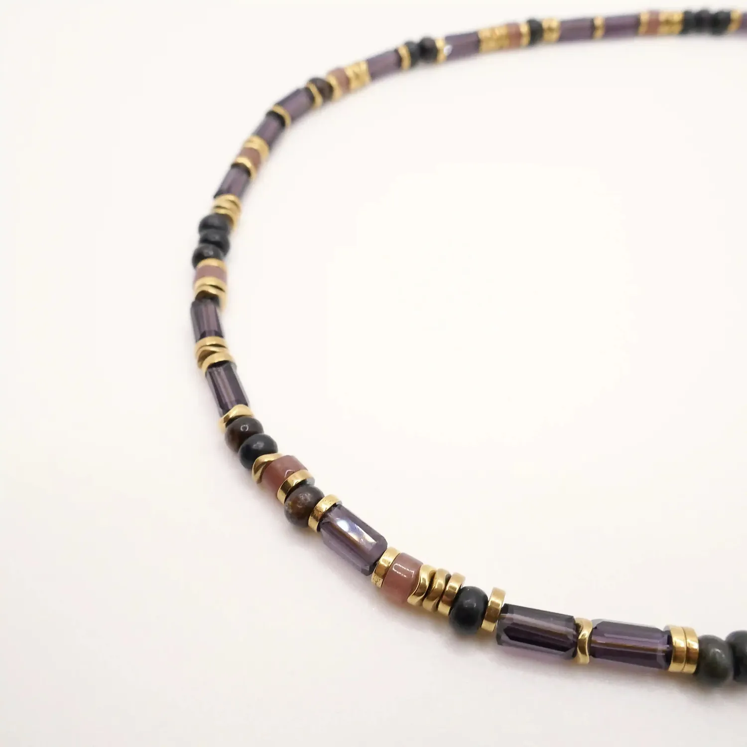 Cloralys Roméa collier agate noire 35 cm