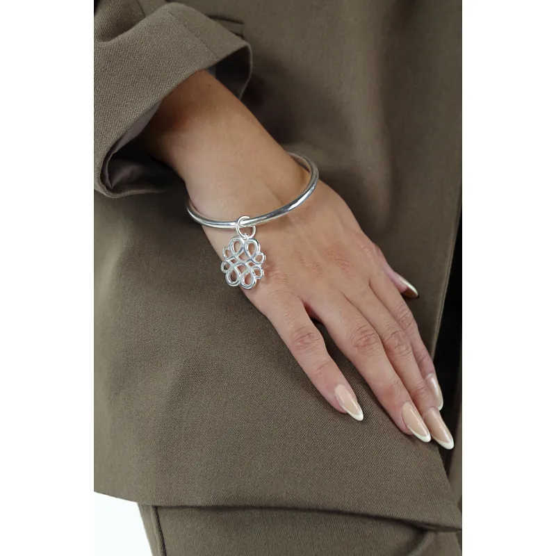 Secret de Cuir N°1520 jonc arabesque plaqué argent