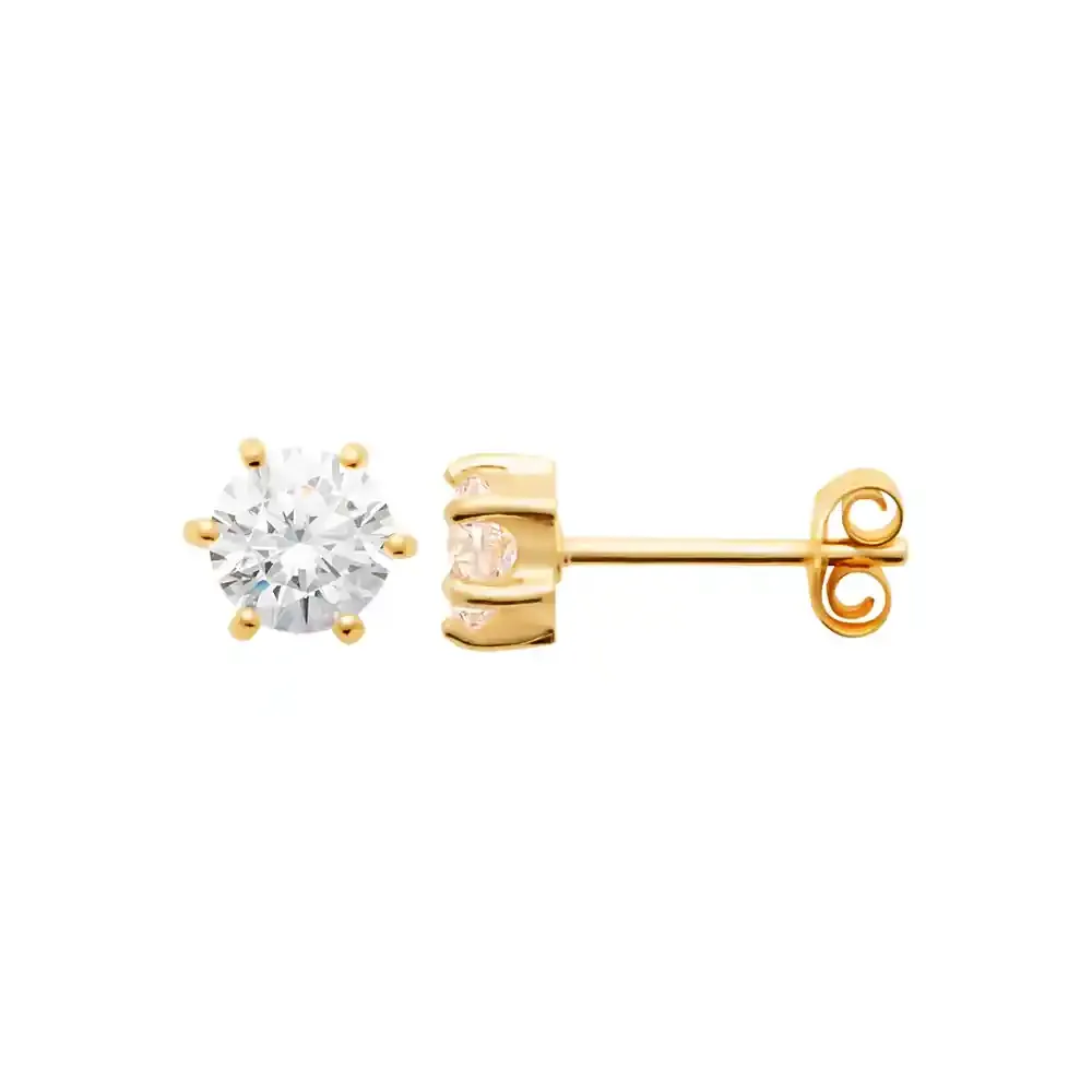 Oriana France zircon clous d'oreilles plaqué or