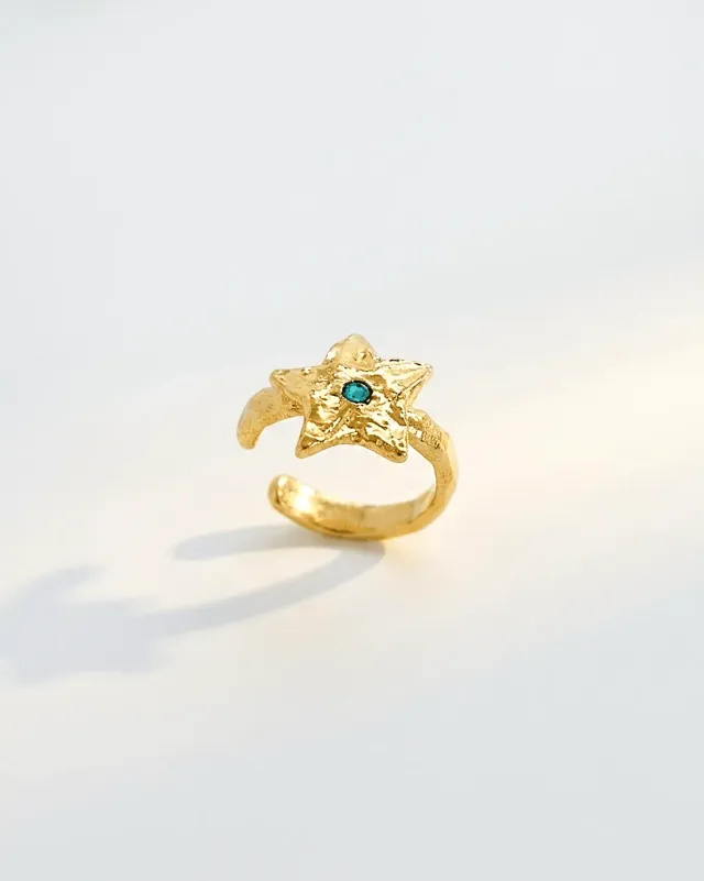 Elise Tsikis Idalou earcuff étoile cristal bleu