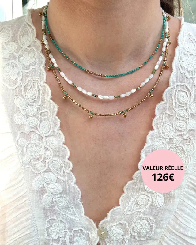 Cloralys Adélia Noa Aliénor accumulation 3 colliers