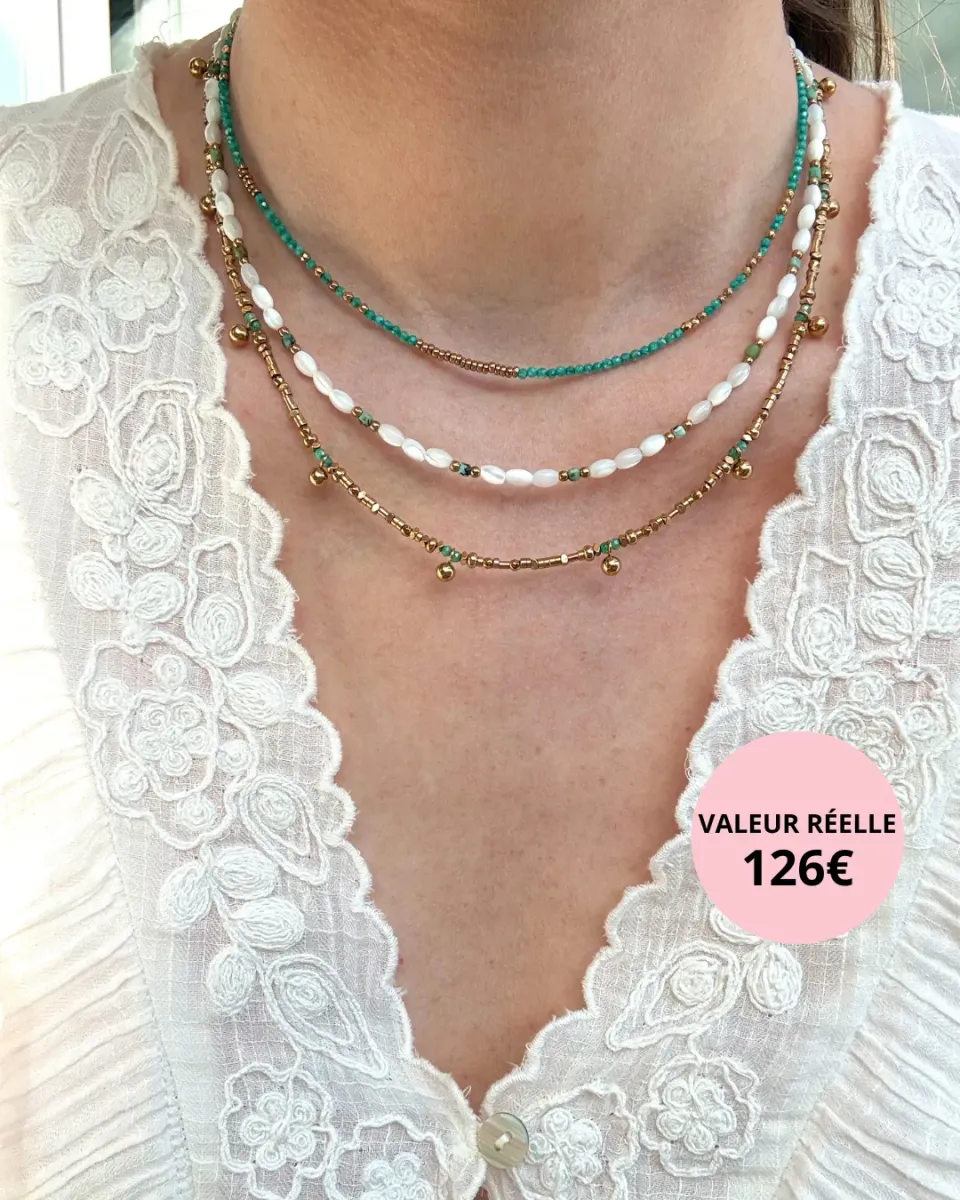 Cloralys Adélia Noa Aliénor accumulation 3 colliers