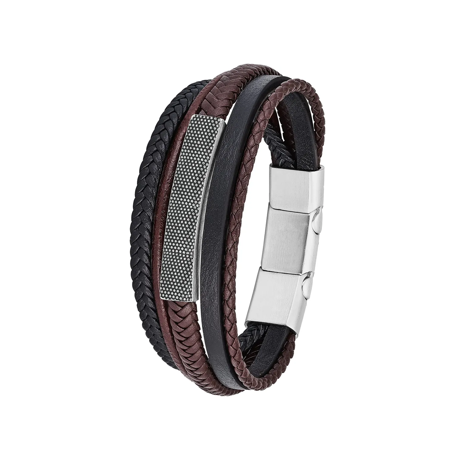 s.Oliver Bracelet Homme Cuir Acier Classique