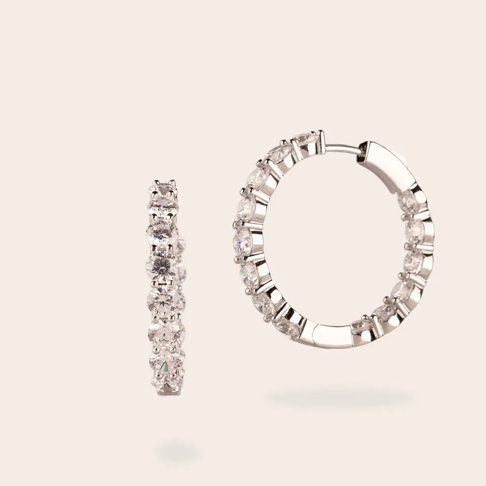 ULTIMA EDIZIONE Hoop créoles 30 mm éclat pavé