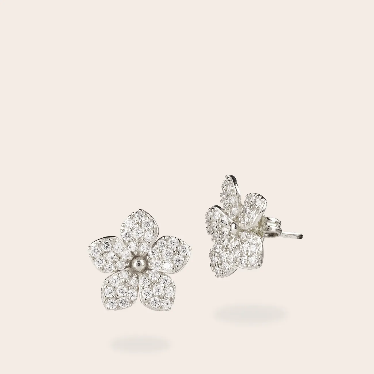 Ultima Edizione Fiore Midi boucles doreilles zircons blancs