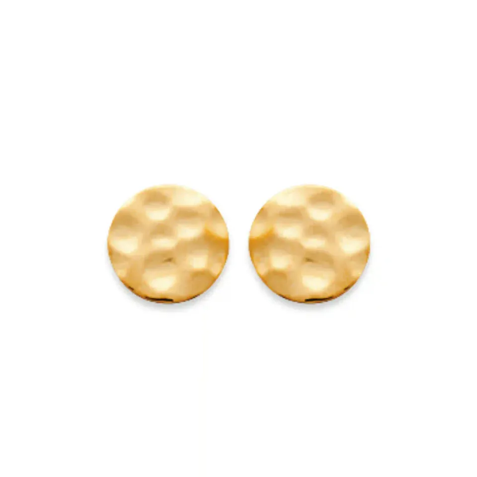 Oriana France clous cercles martelés plaqué or 18 carats
