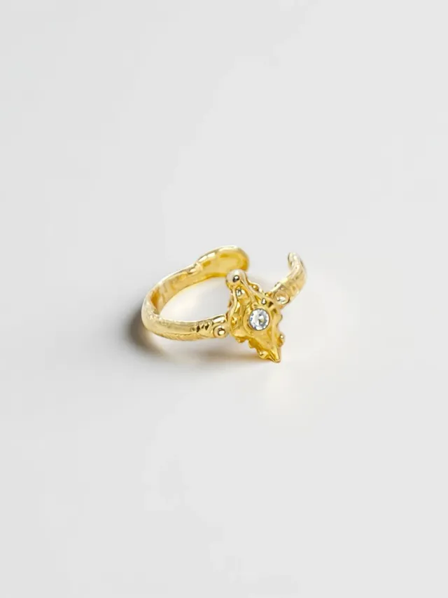 Elise Tsikis Soli earcuff serti blanc doré