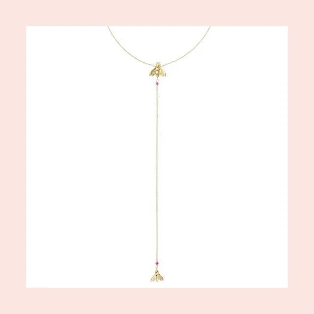 Lorella Tamberi Canal Bee Queen collier pendentif abeilles doré