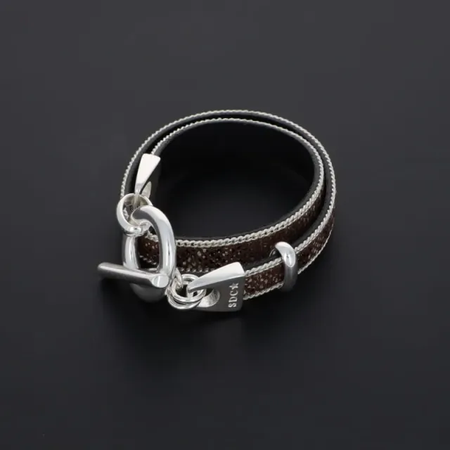 Secret de Cuir N°51 bracelet serpent cuir marron