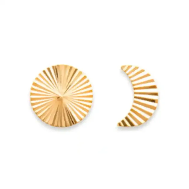 Oriana France soleil et lune clous boucles d’oreilles plaqué or