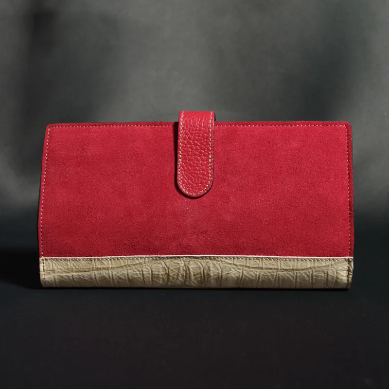 Secret de Cuir portefeuille GM tortue rouge cuir 22x12 cm