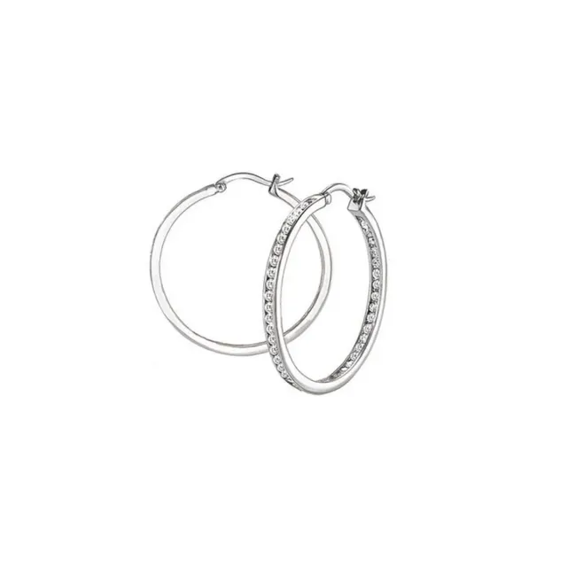 s.Oliver Créoles Femme Argent 925 Zircone 3,3 cm