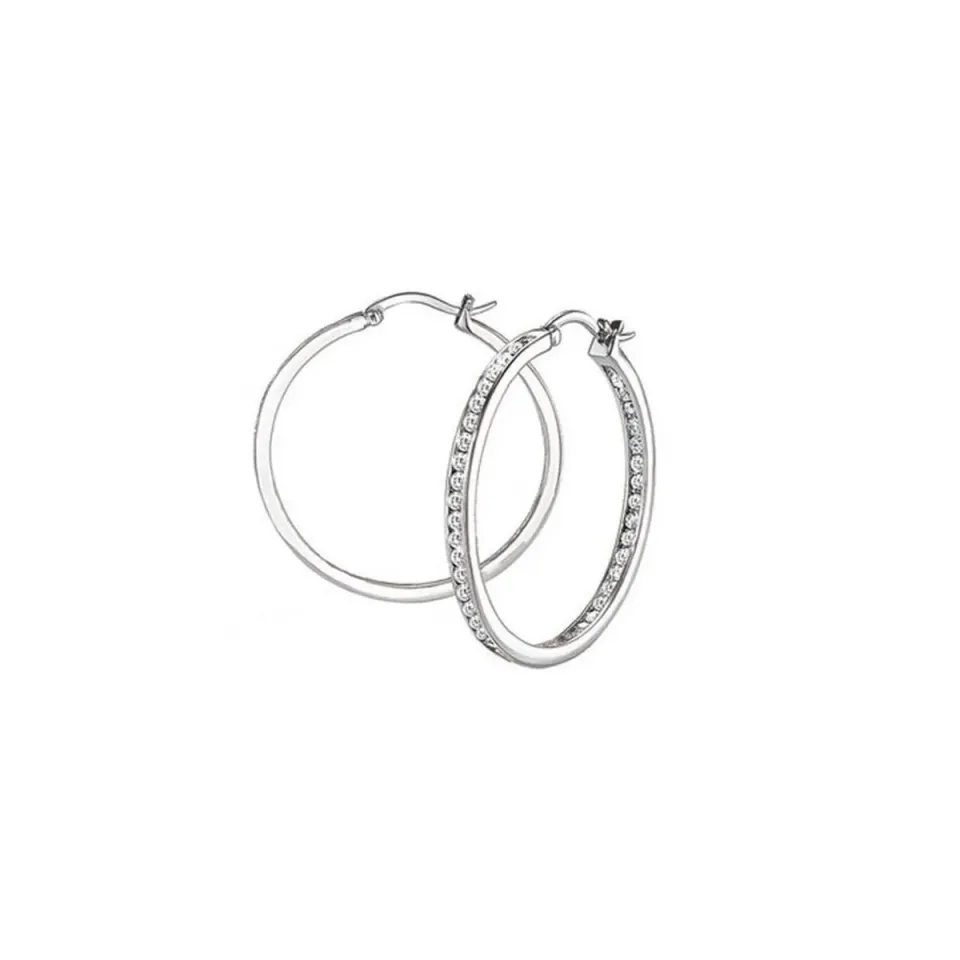 s.Oliver Créoles Femme Argent 925 Zircone 3,3 cm