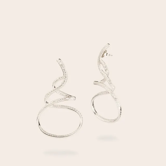 Ultima Edizione Vortice Medium boucles d’oreilles zircons blancs