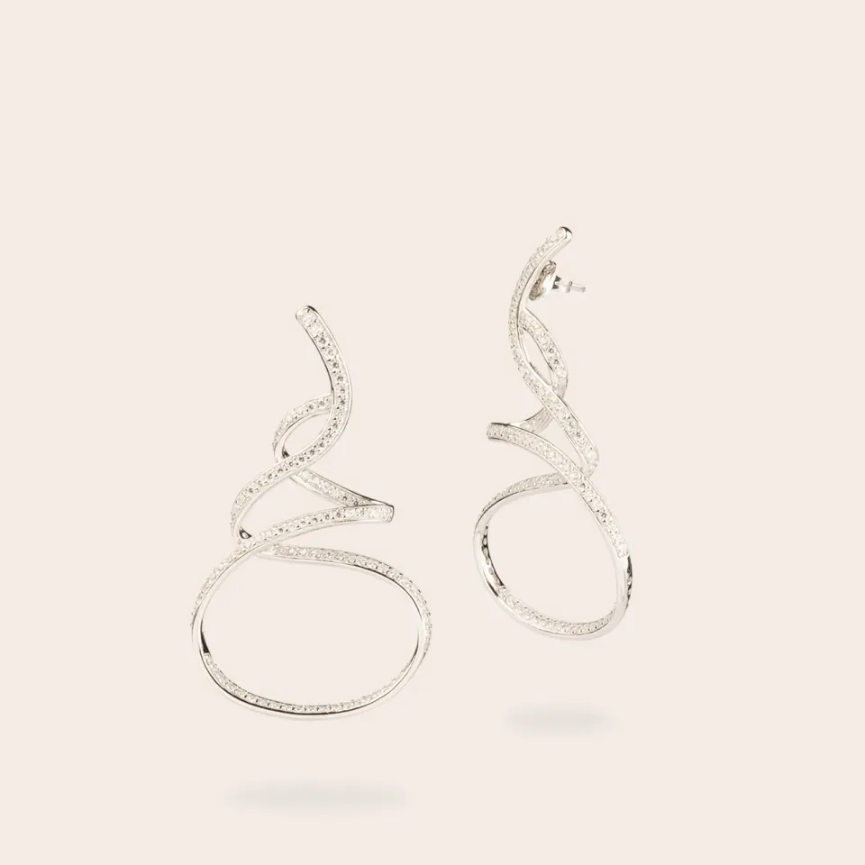 Ultima Edizione Vortice Medium boucles d’oreilles zircons blancs