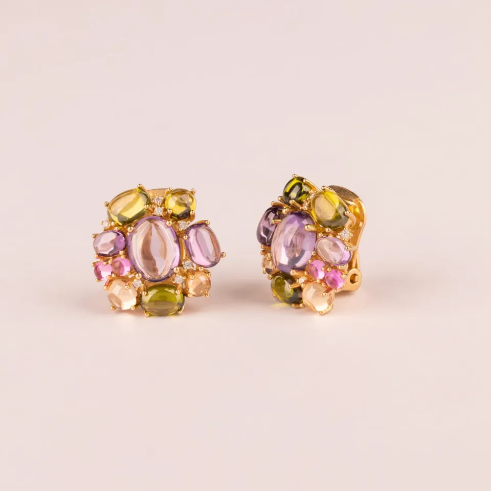 Ultima Edizione Multicolor Cabochon boucles d'oreilles