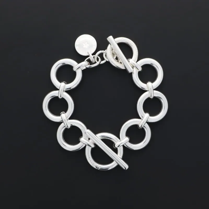 Secret de Cuir N°1337 bracelet rond barre plaqué argent