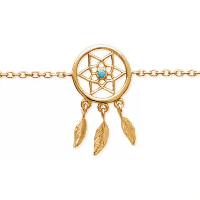 Oriana France attrape-rêves bracelet plaqué or turquoise