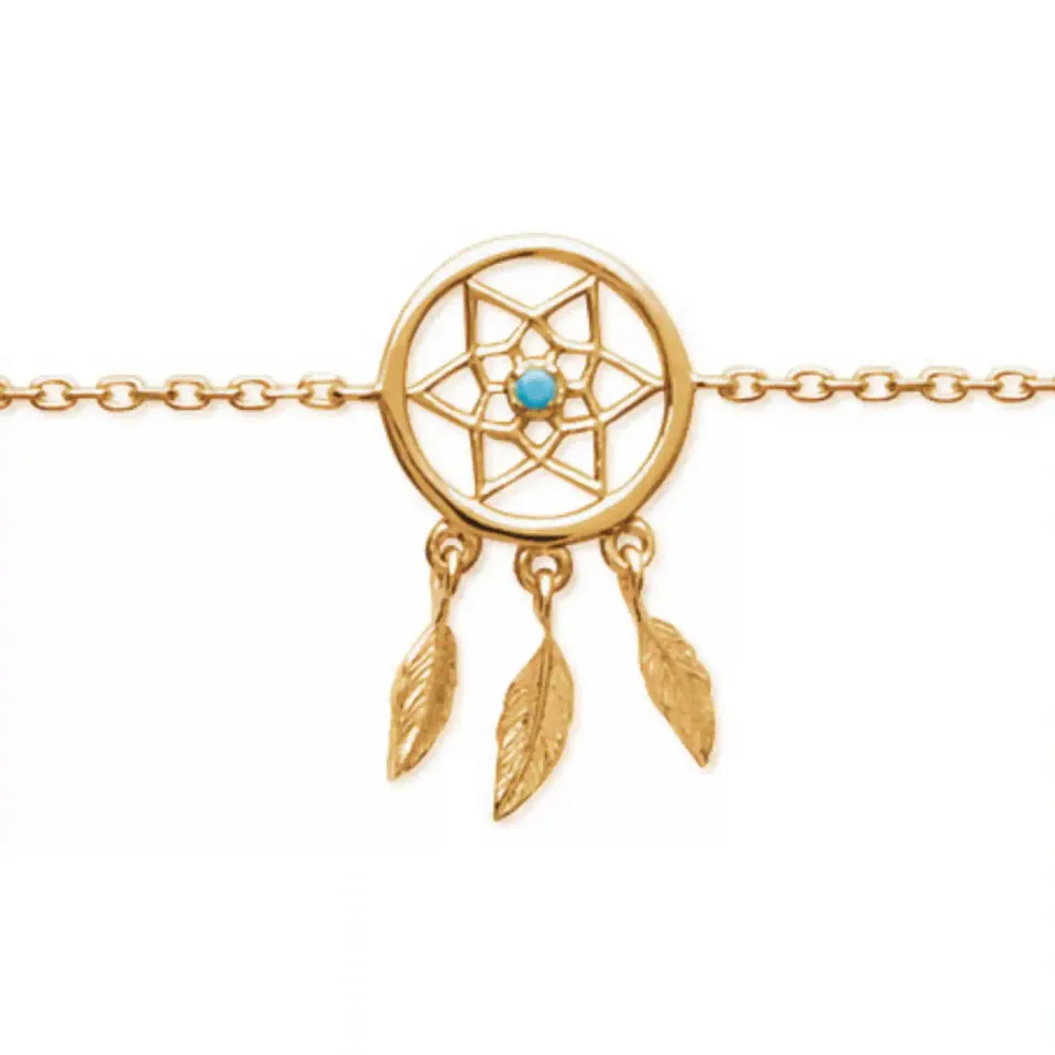 Oriana France attrape-rêves bracelet plaqué or turquoise