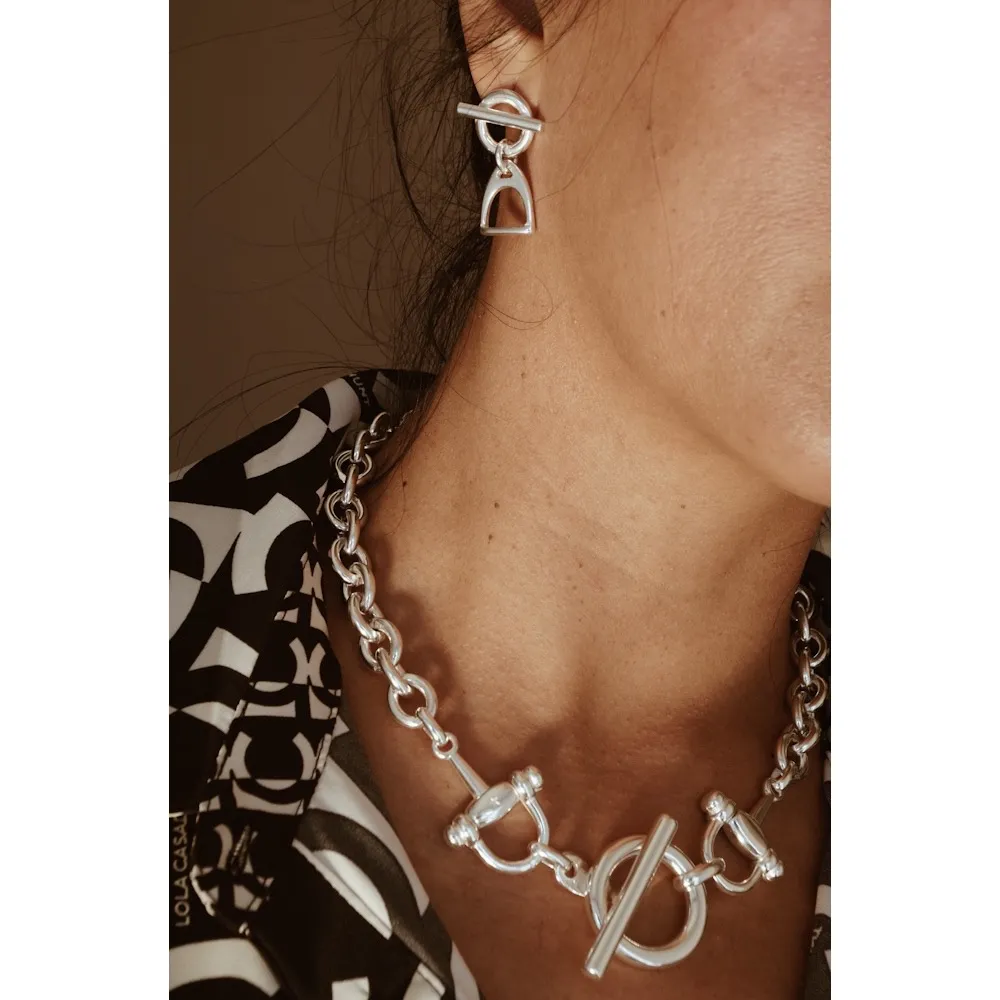 Secret de Cuir N°457 boucles d'oreilles étrier argent