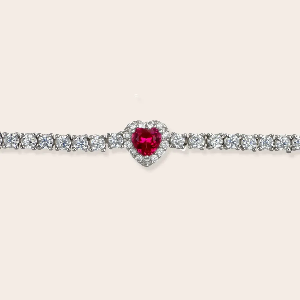 Ultima Edizione Tennis bracelet coeur couleur