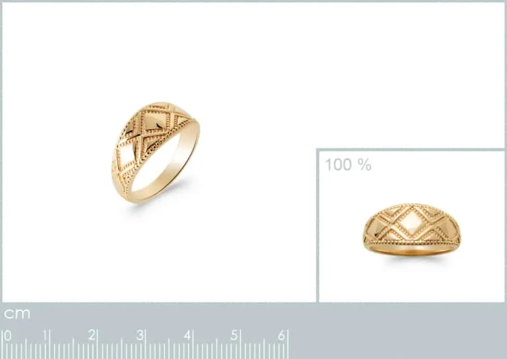 Oriana France bague large plaqué or motifs géométriques