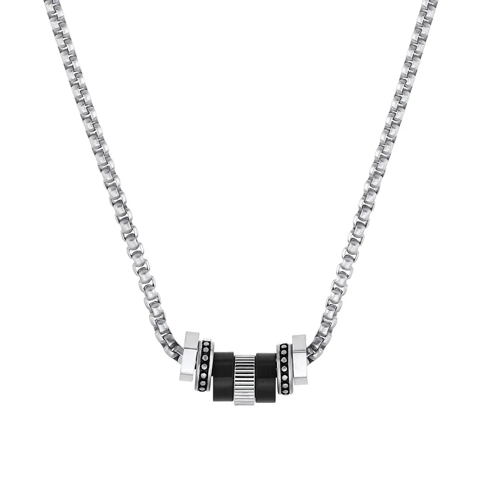 s.Oliver Silber collier homme acier inoxydable argenté