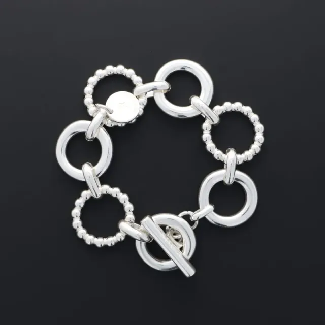 Secret de Cuir N°1410 bracelet 7 bouées argenté