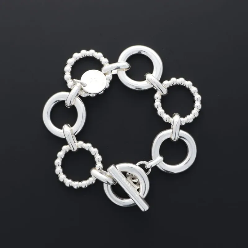 Secret de Cuir N°1410 bracelet 7 bouées argenté