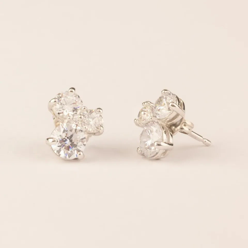 ULTIMA EDIZIONE 3 Zirconi boucles d'oreilles clous