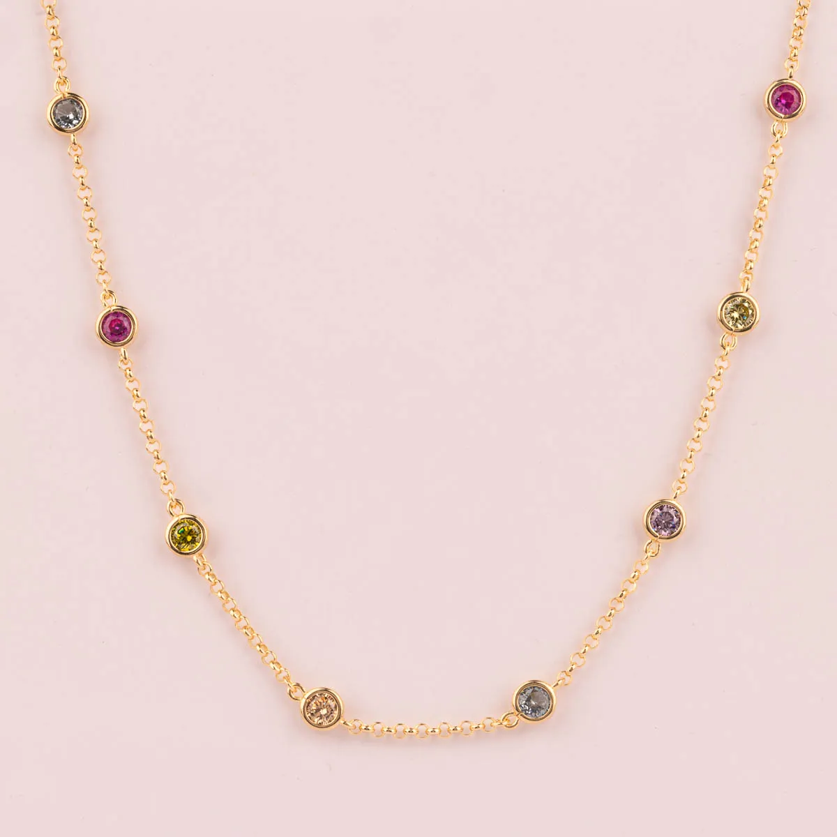 Ultima Edizione Zirconi Tondi Multicolor collier zircons multicolore