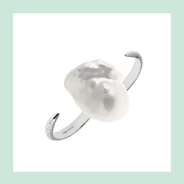 Lorella Tamberi Artemis Double Talon bague perle baroque