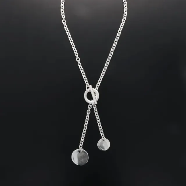Secret de Cuir N°224 collier 2 pastilles plaqué argent