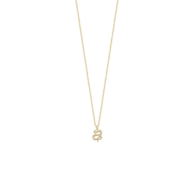Oriana France serpent collier plaqué or oxydes blancs