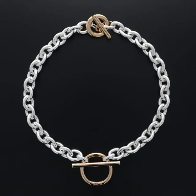 Secret de Cuir N°1740 collier rond bicolore gros maillons