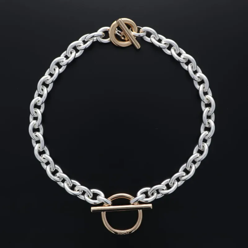 Secret de Cuir N°1740 collier rond bicolore gros maillons