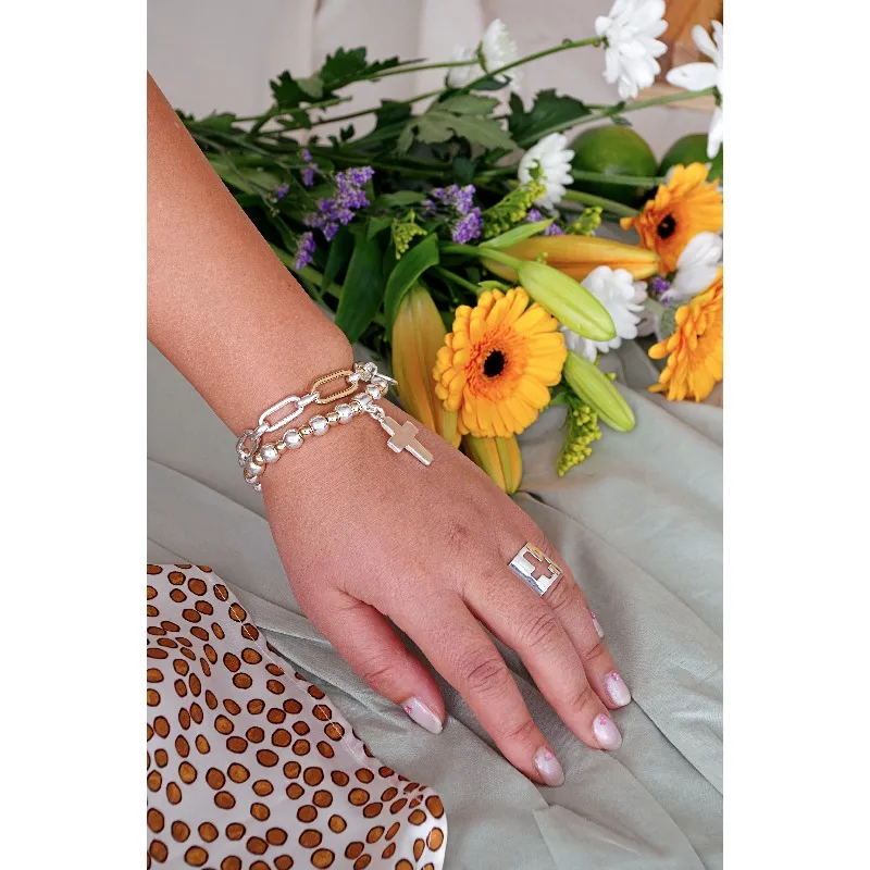 Secret de Cuir N°1600 bague laiton ajourée argentée