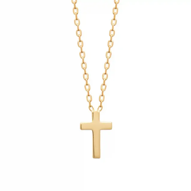 Oriana France croix collier plaqué or minimaliste sans nickel
