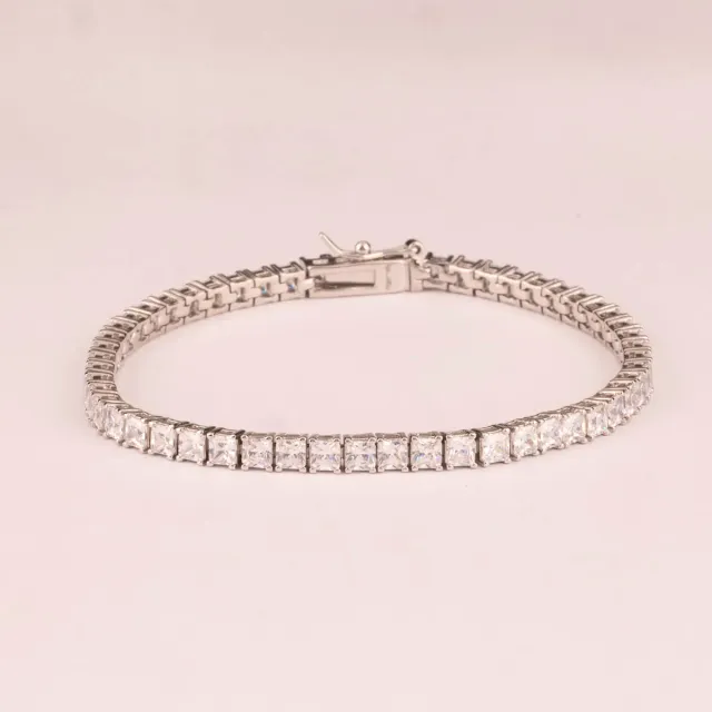 Ultima Edizione Tennis Carré Total White bracelet argenté