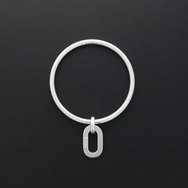 Secret de Cuir N°1012 jonc ovale plat plaqué argent
