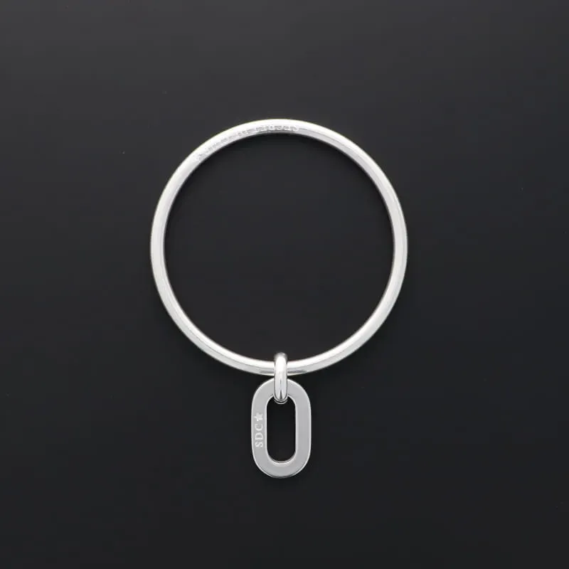 Secret de Cuir N°1012 jonc ovale plat plaqué argent